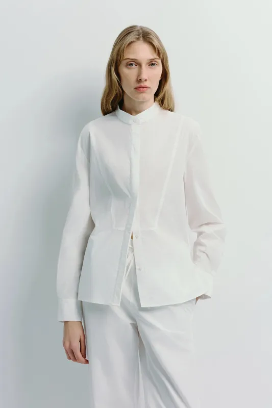 Dylia Collarless Shirt sold by Rue Sophie