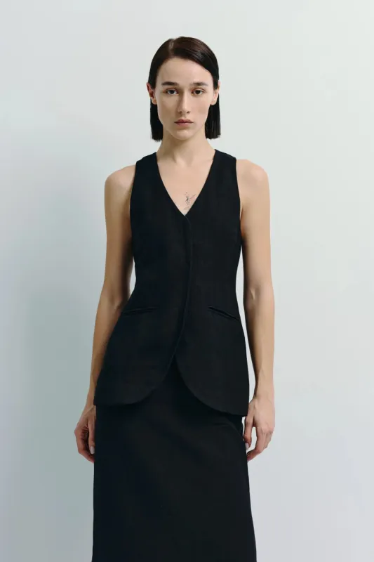 Adan Linen Vest sold by Rue Sophie