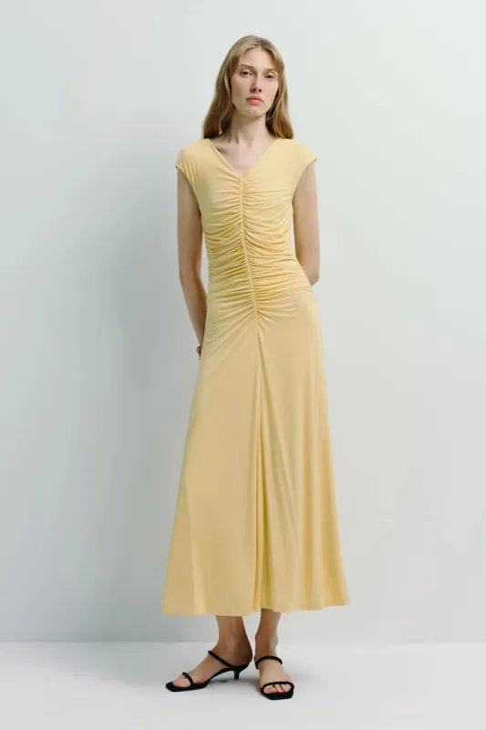 Mille Rouched Midi Dress sold by Rue Sophie