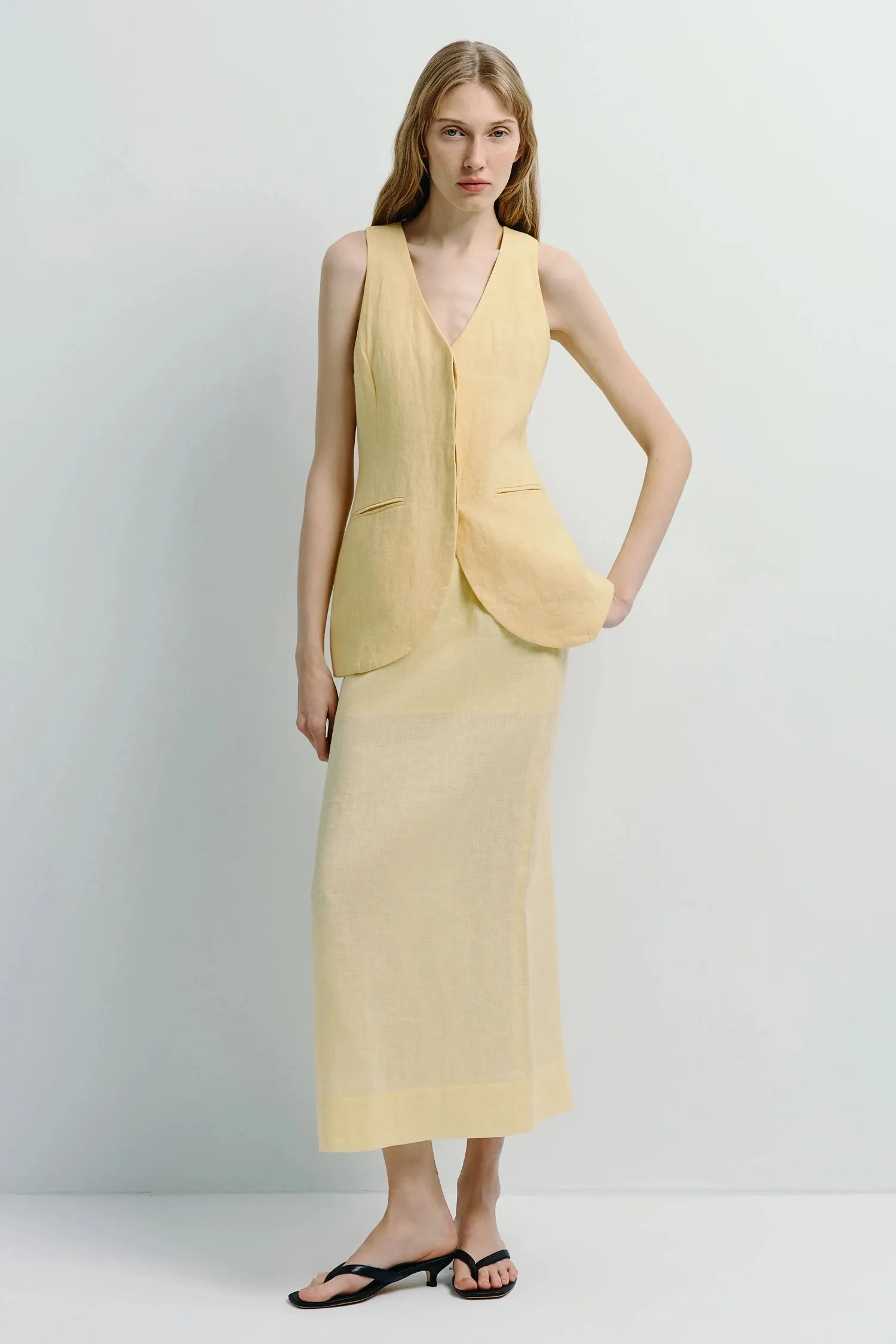 Adan Linen Vest sold by Rue Sophie product image thumbnail 3