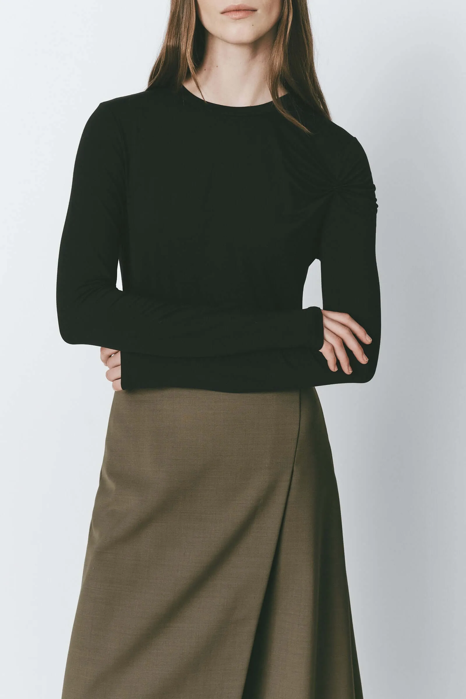 Jaquot Pleated Sleeve Top sold by Rue Sophie