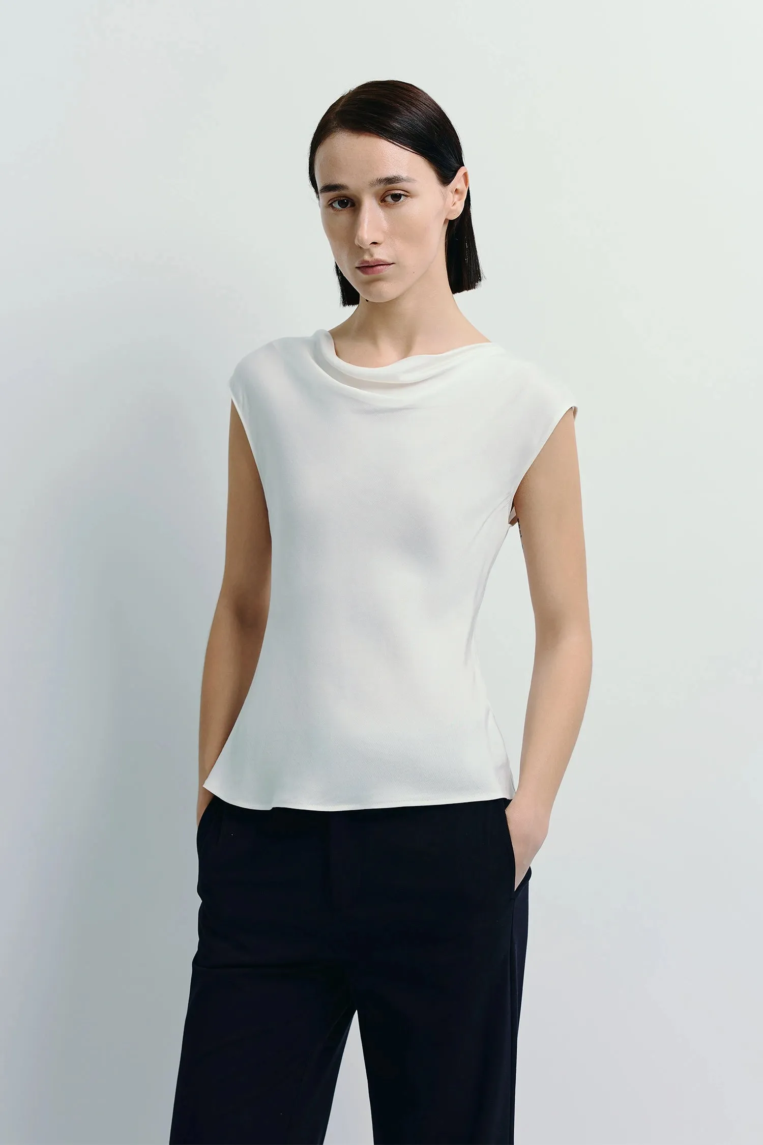 Vernetta Drape Neck Top sold by Rue Sophie product image thumbnail 3