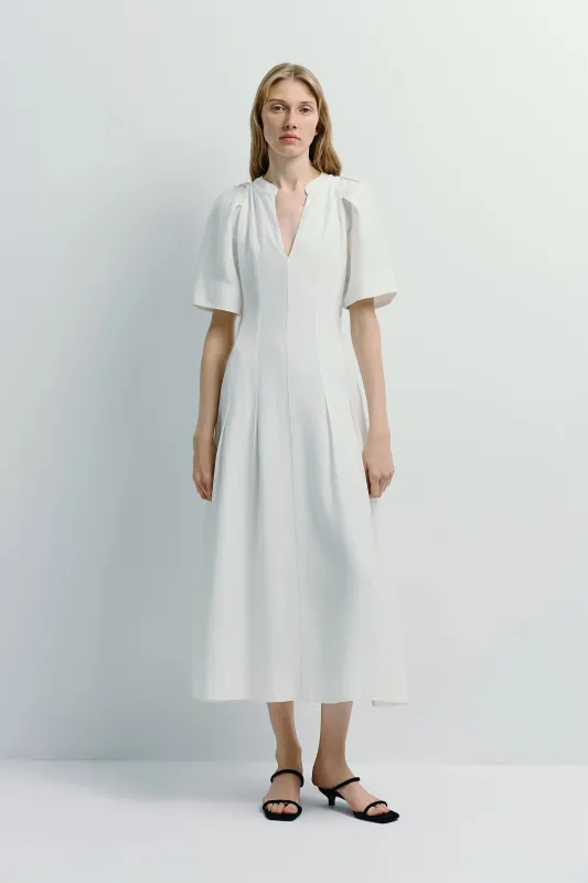 Carlyl Pleated Sleeve Dress sold by Rue Sophie