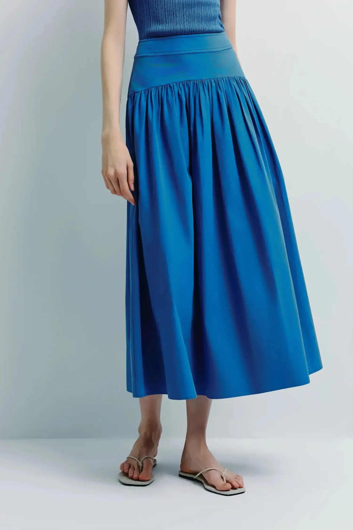 Glace Poplin Midi Skirt sold by Rue Sophie
