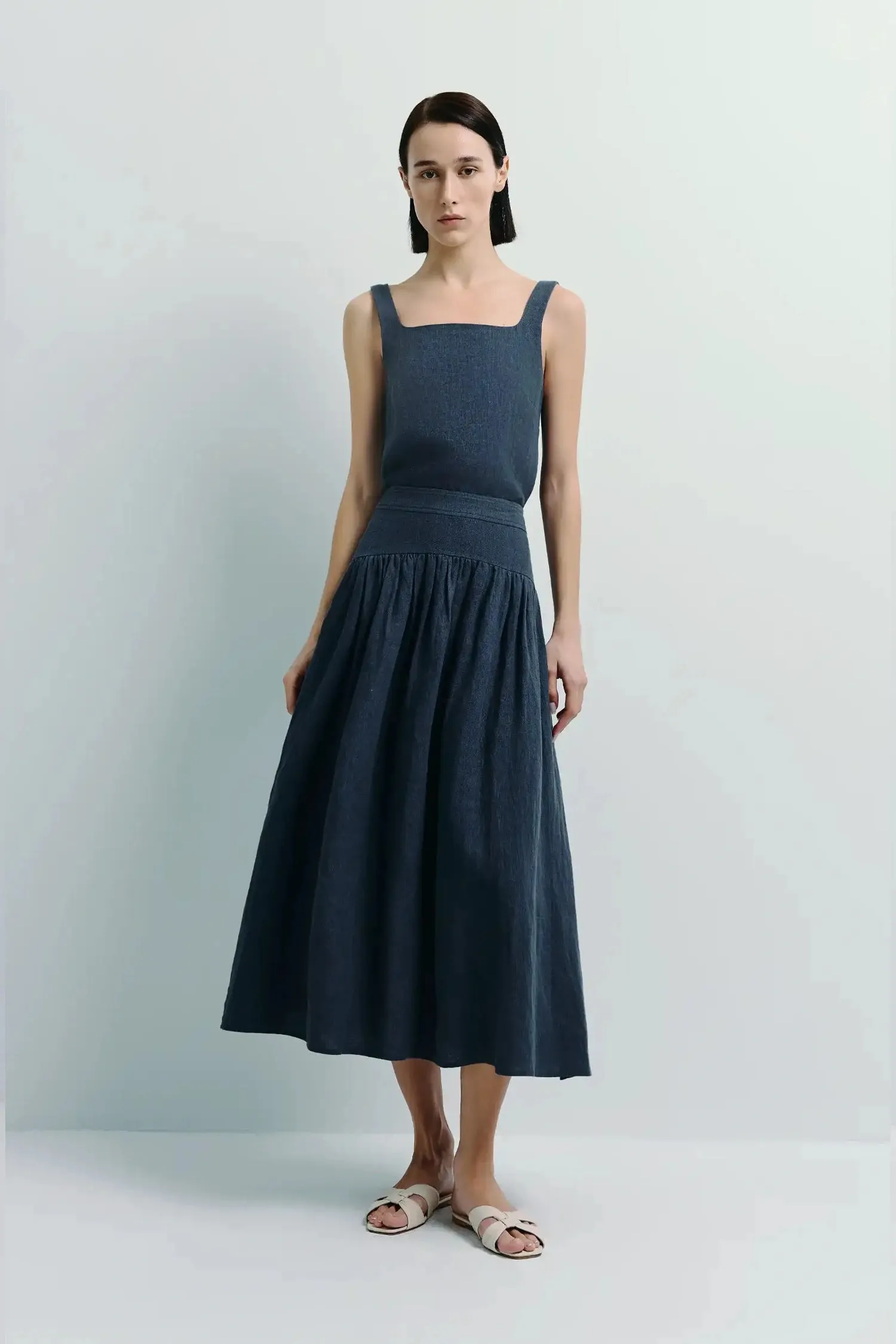 Glace Linen Midi Skirt sold by Rue Sophie product image thumbnail 3