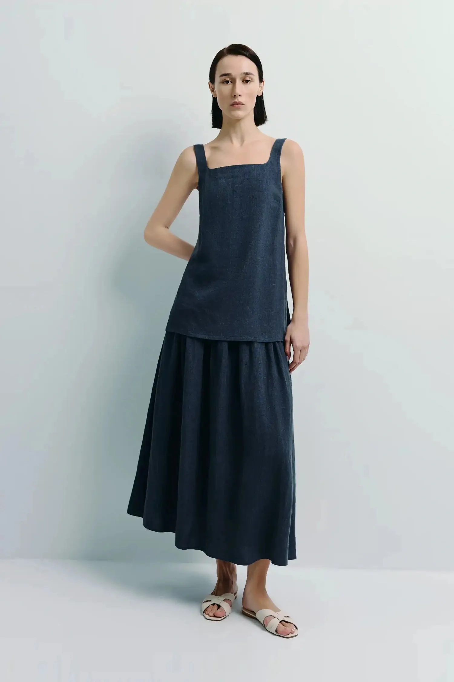 Glace Linen Midi Skirt sold by Rue Sophie product image thumbnail 2