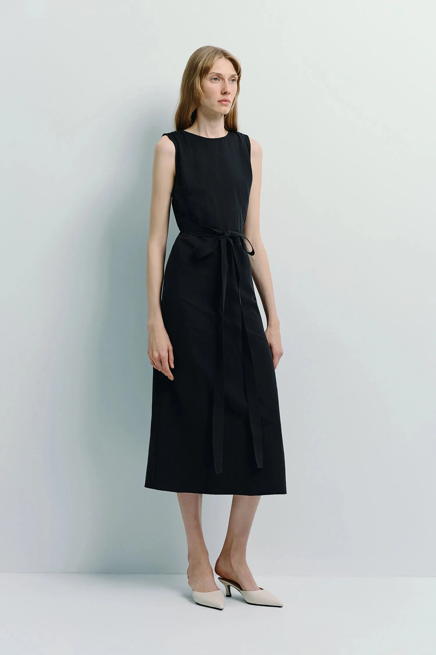 Antoine Tie Waist Midi Dress sold by Rue Sophie product image thumbnail 3