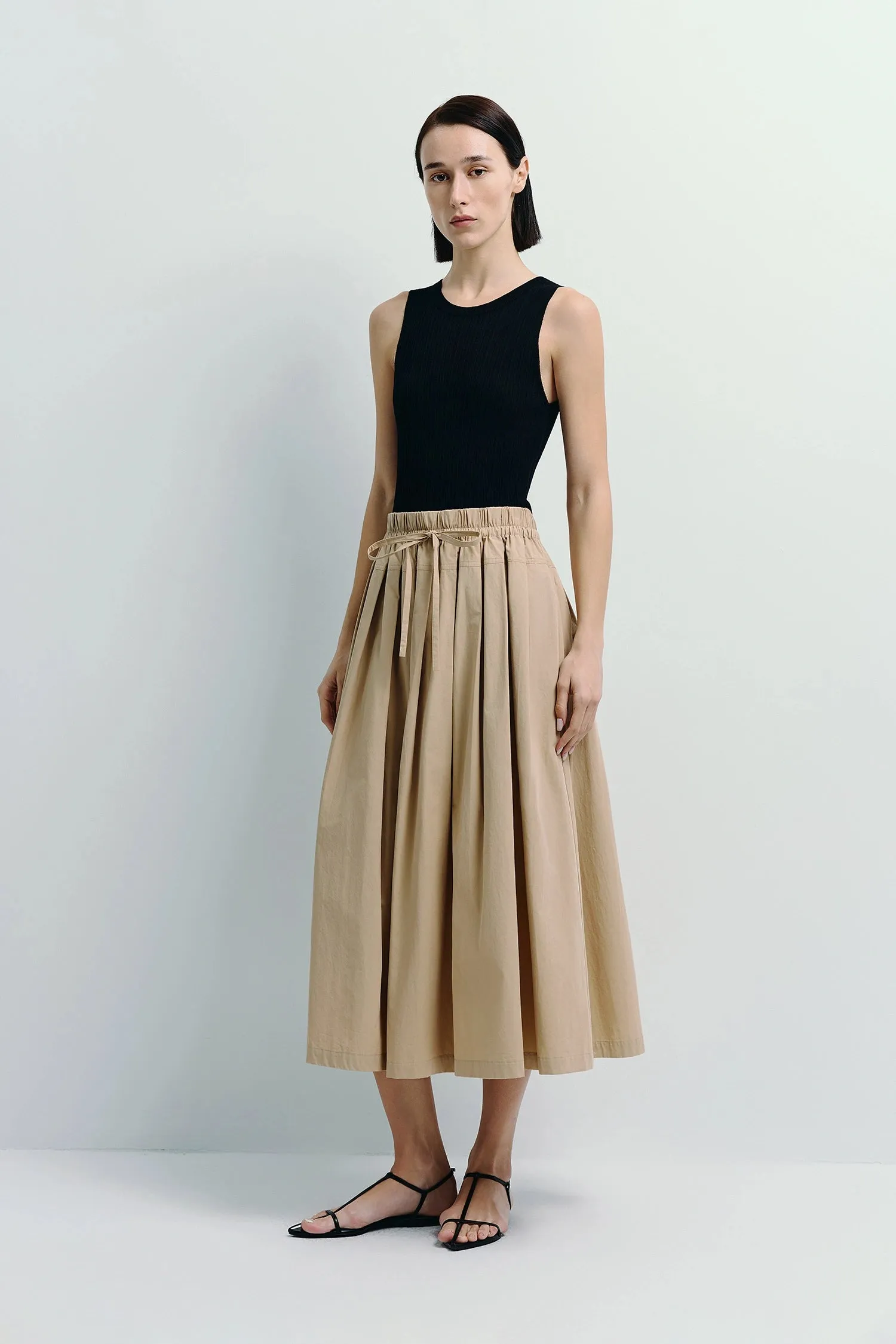 Panier Drawstring Waist Pleated Skirt sold by Rue Sophie product image thumbnail 4