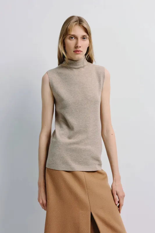 Lilou Sleeveless Turtleneck Top sold by Rue Sophie