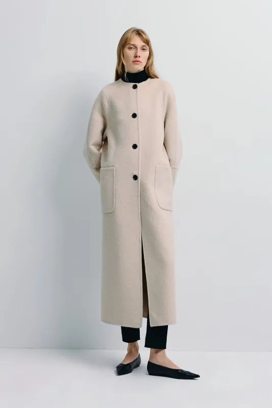 Iana Collarless Handmade Coat sold by Rue Sophie