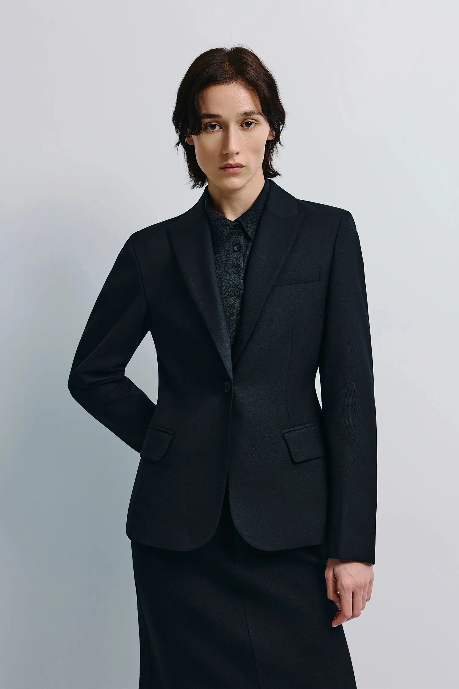 Jin Slim Waist Wool Blazer sold by Rue Sophie product image thumbnail 4