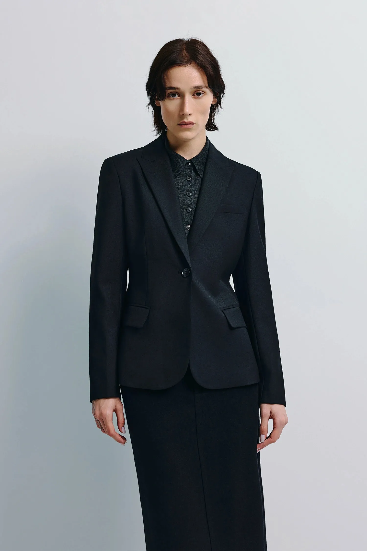 Jin Slim Waist Wool Blazer sold by Rue Sophie