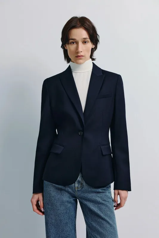 Jin Slim Waist Wool Blazer sold by Rue Sophie