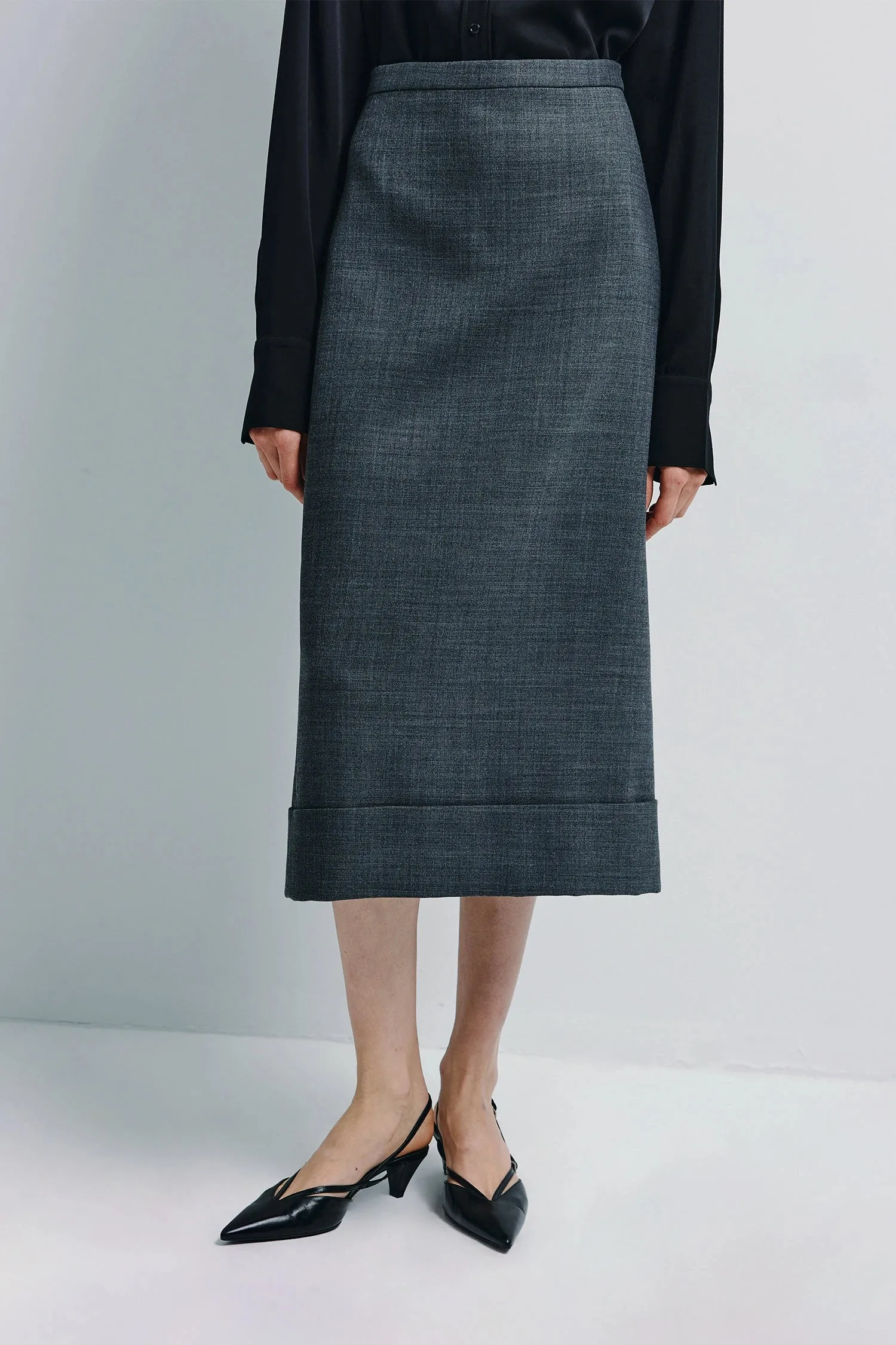 Paley Wool Blend Midi Skirt sold by Rue Sophie