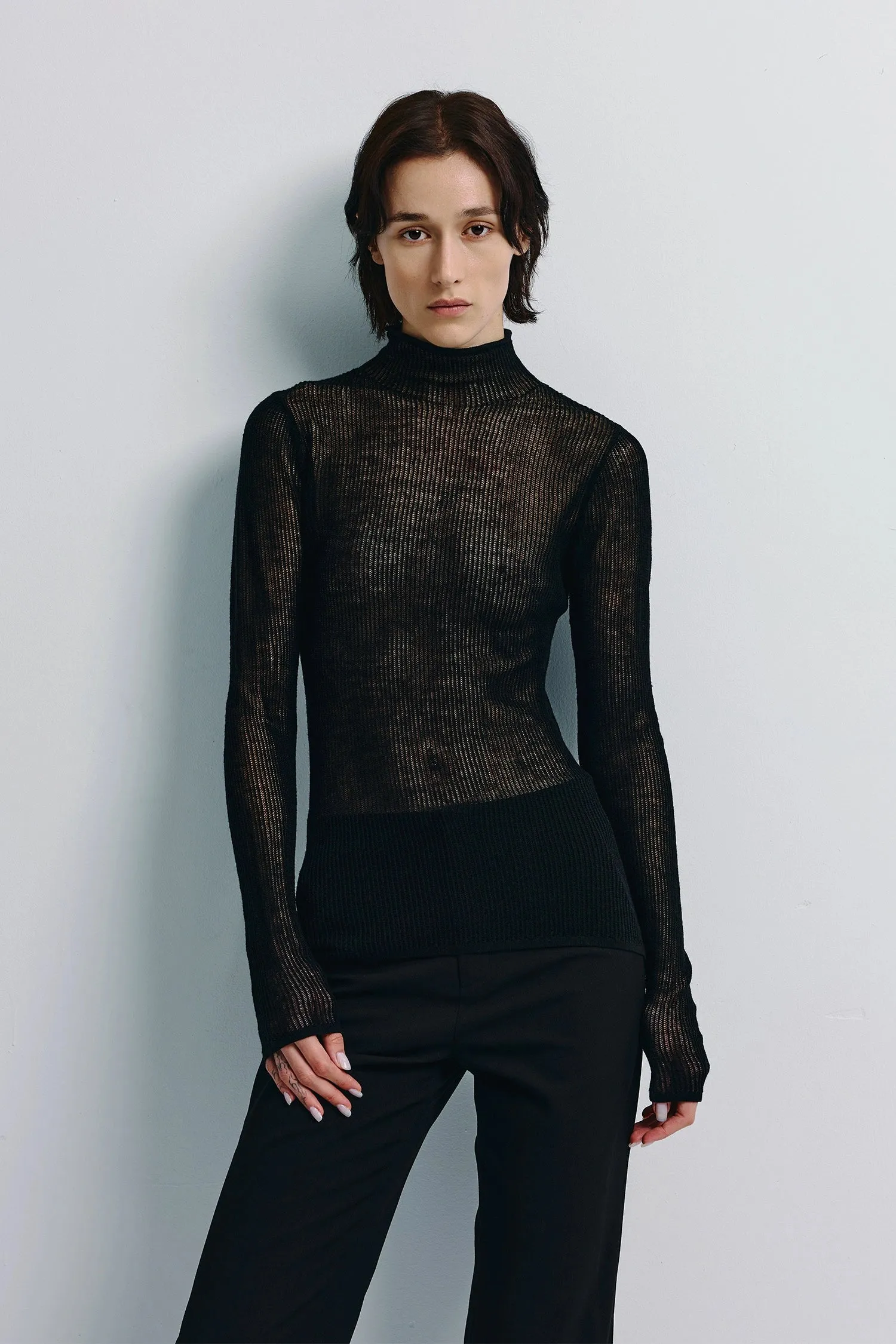 Kaya Ribbed Sheer Sweater sold by Rue Sophie product image thumbnail 3
