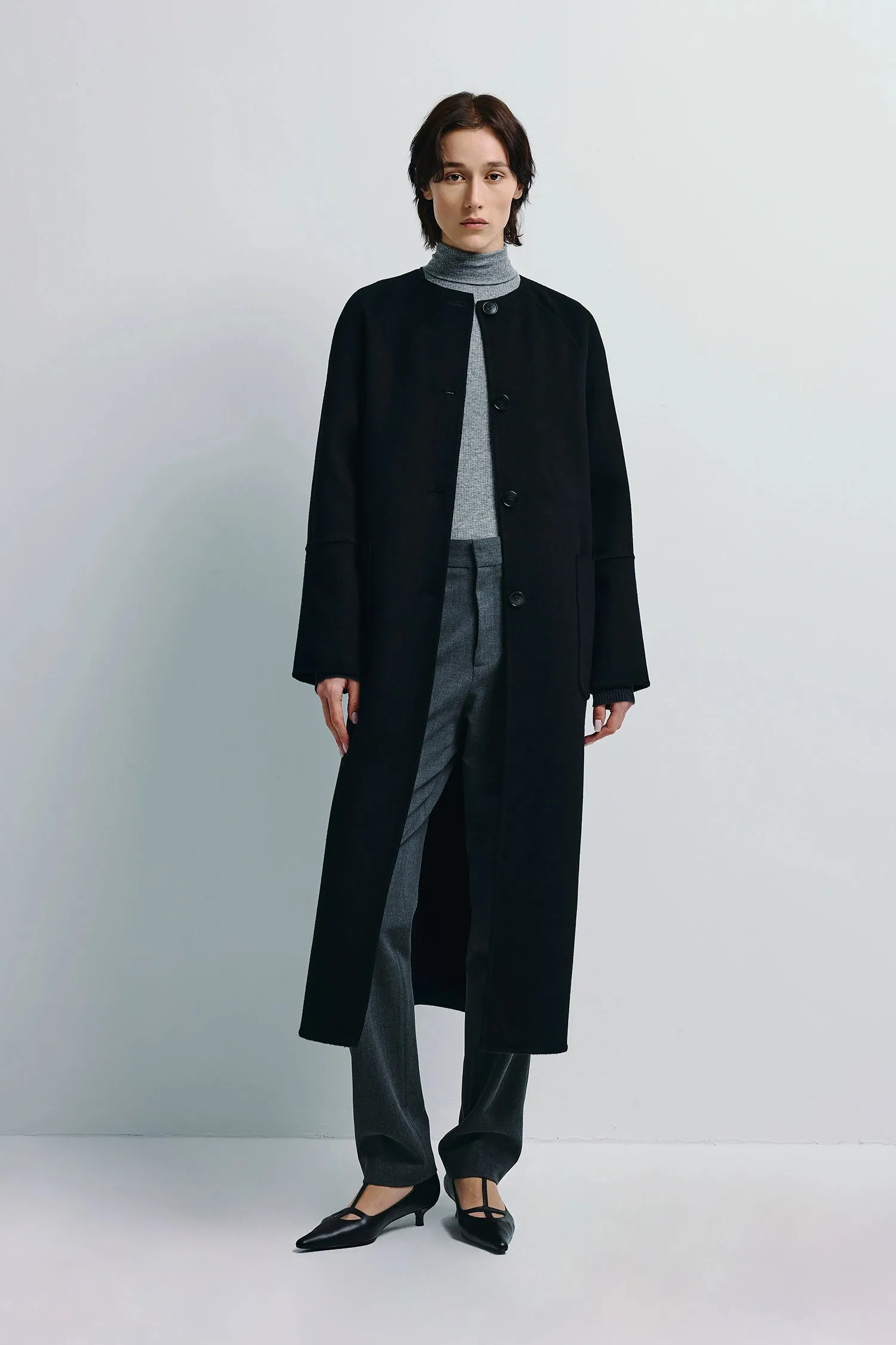 Iana Collarless Handmade Coat sold by Rue Sophie product image thumbnail 3