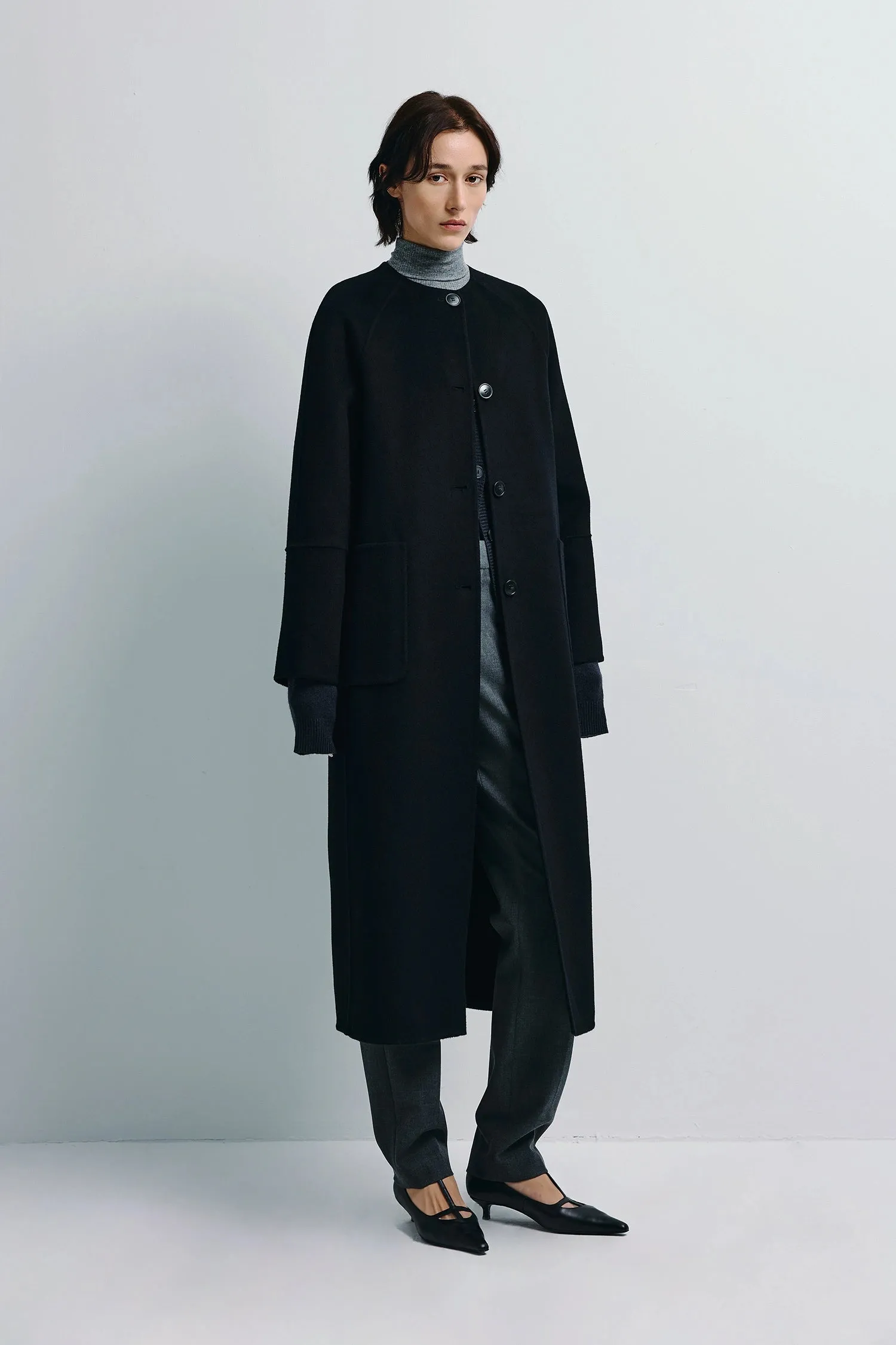 Iana Collarless Handmade Coat sold by Rue Sophie product image thumbnail 2
