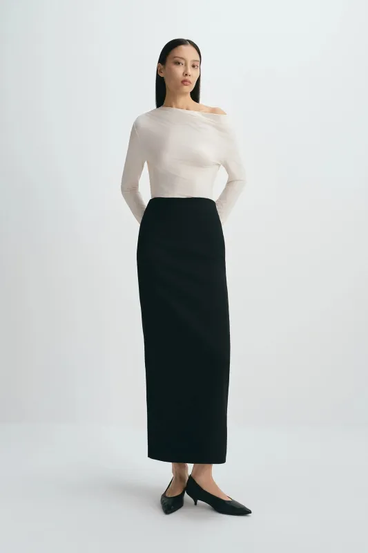 Desy Zip Slit Pencil Skirt sold by Rue Sophie