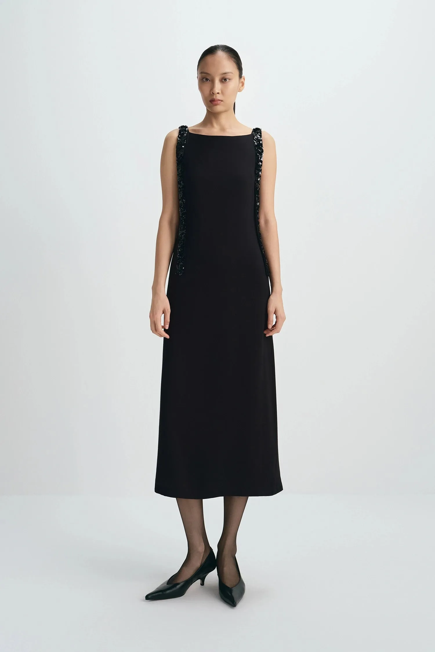 Laia Sequins Tape Tie Dress sold by Rue Sophie