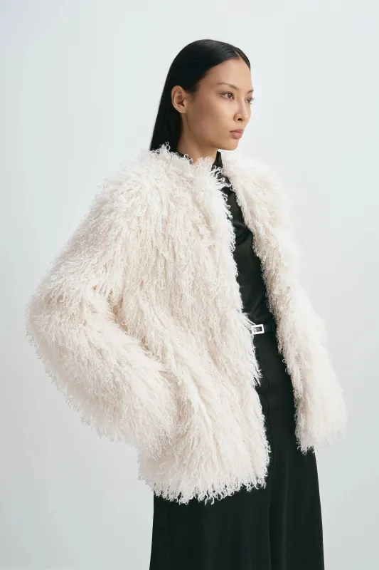 Roddie Curly Faux Fur Jacket sold by Rue Sophie