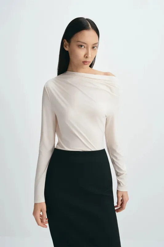 Florie Drape Shoulder Top sold by Rue Sophie