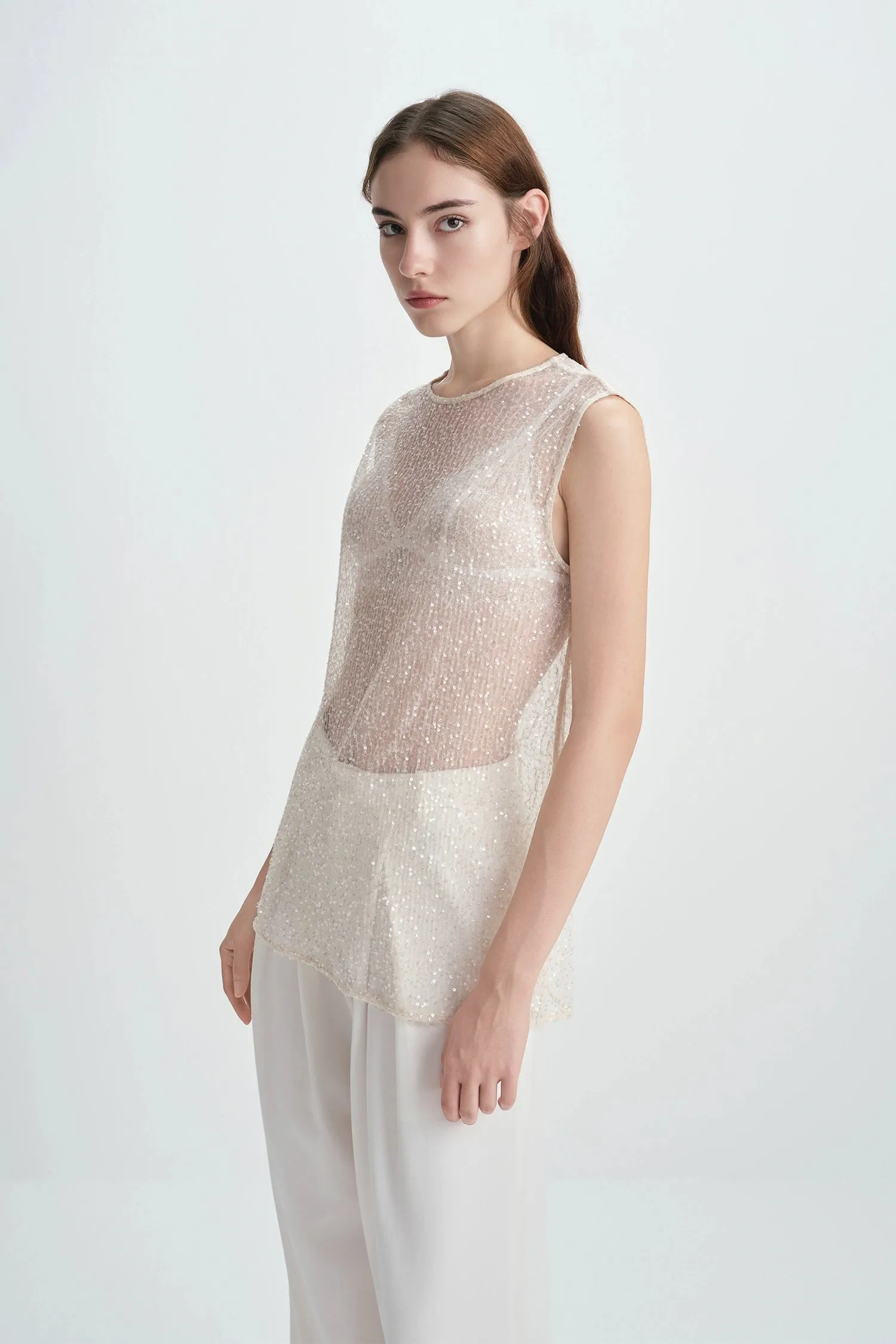 Ananya Sequinced Mesh Top sold by Rue Sophie product image thumbnail 3
