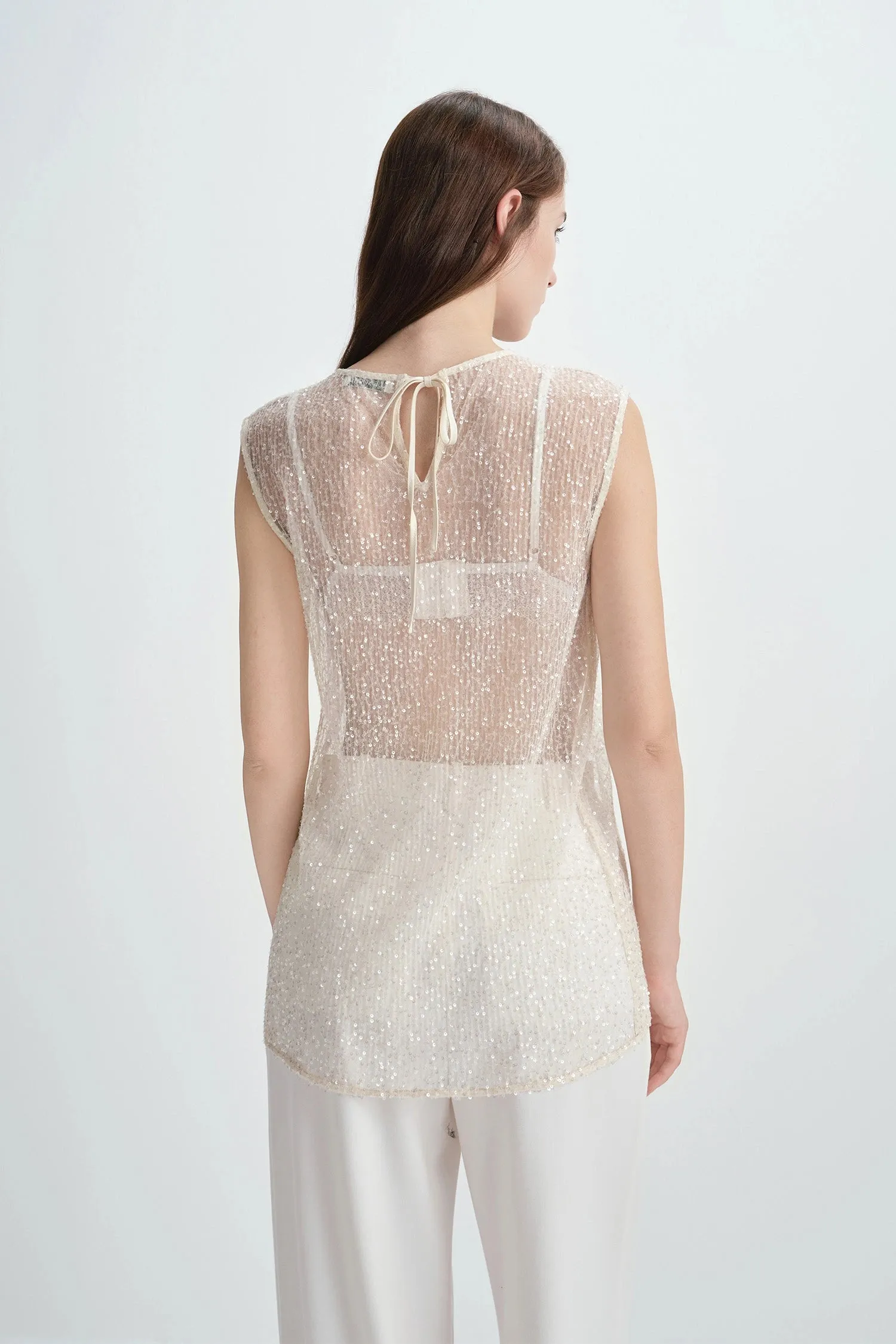 Ananya Sequinced Mesh Top sold by Rue Sophie product image thumbnail 5