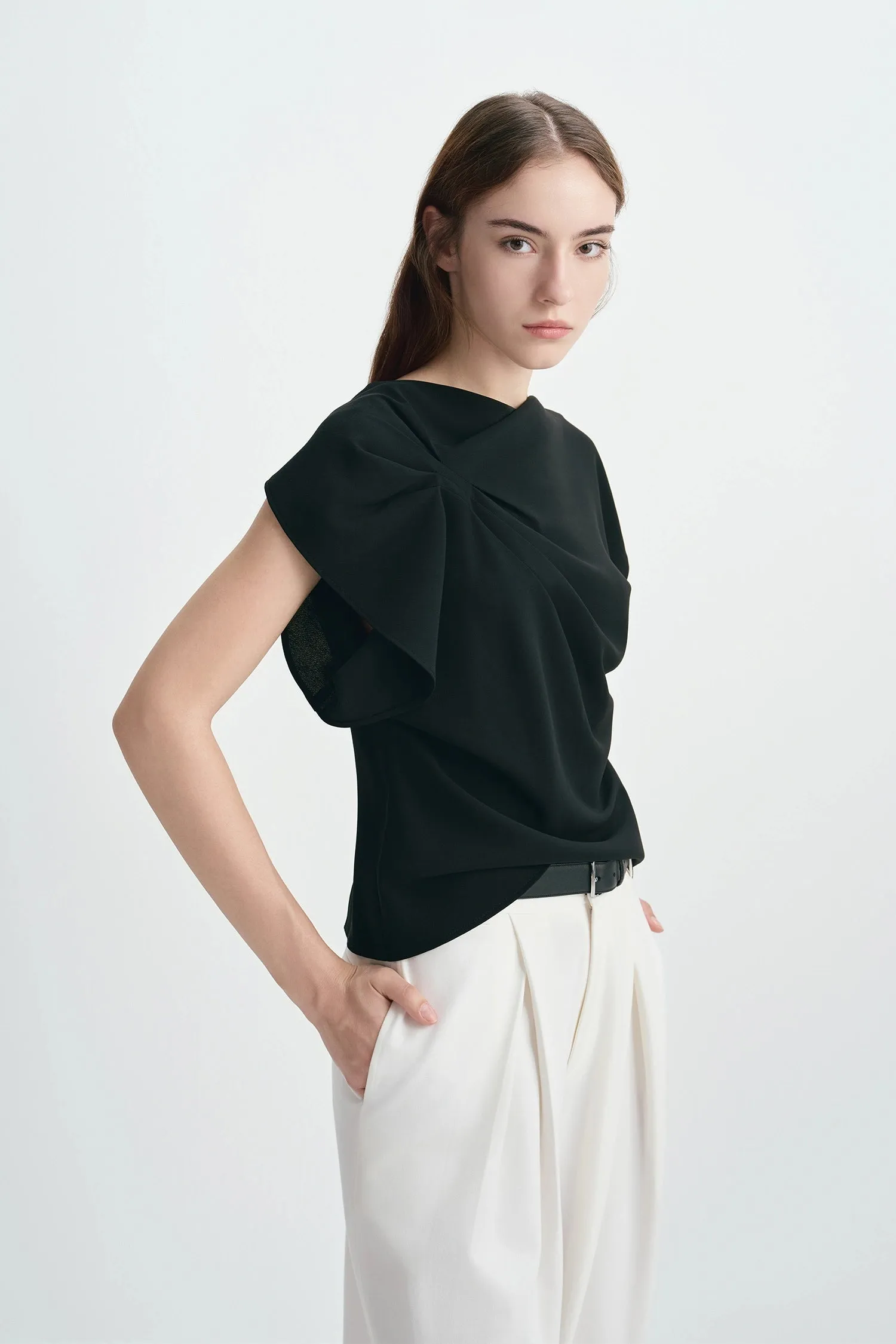 Kari Asymmetric Shoulder Top sold by Rue Sophie product image thumbnail 3