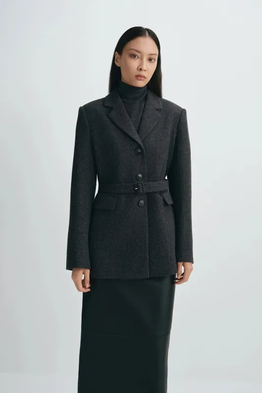 Roan Belted Wool Blazer sold by Rue Sophie