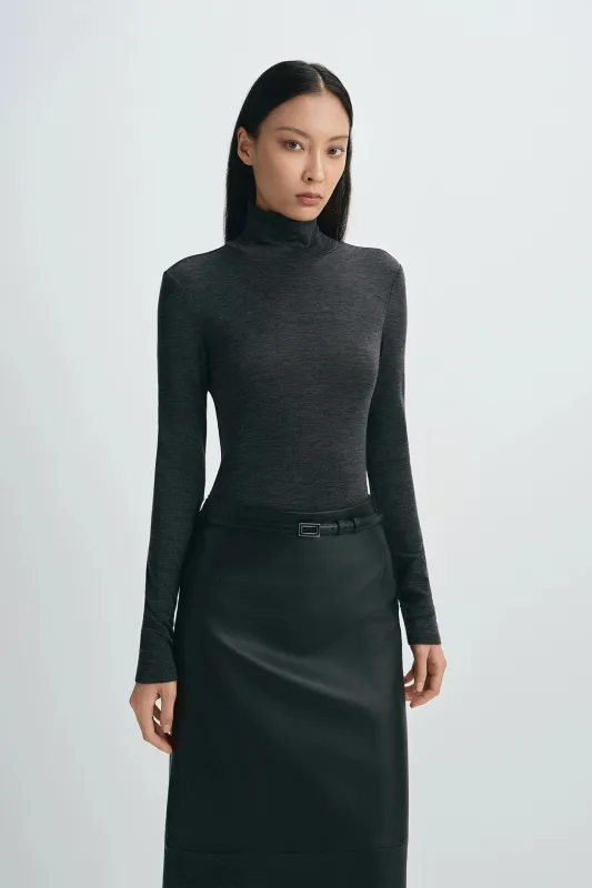 Jaliah Wool Turtleneck Top made by Rue Sophie