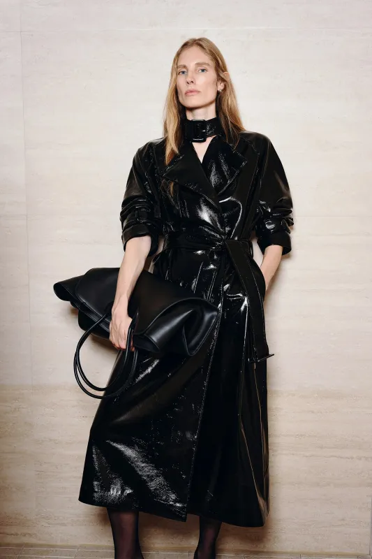 Hyde Shiny Pu Trench Coat sold by Rue Sophie