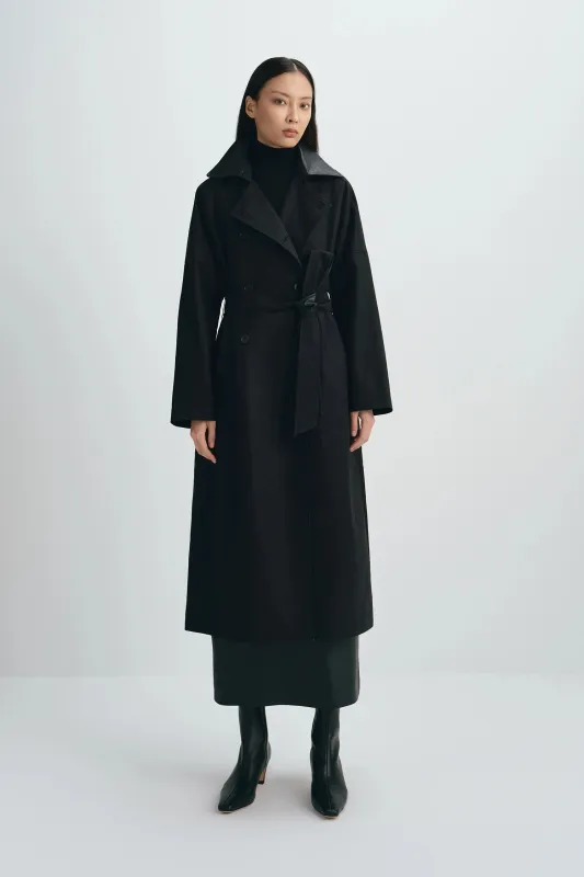 Easton Leather Collar Trench Coat sold by Rue Sophie