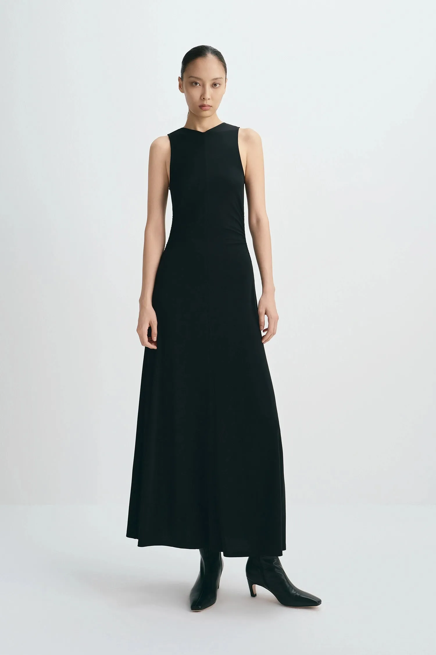 Jo Shirred Center Back Dress sold by Rue Sophie