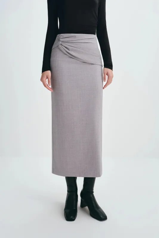Ginny Knot Waist Midi Skirt sold by Rue Sophie