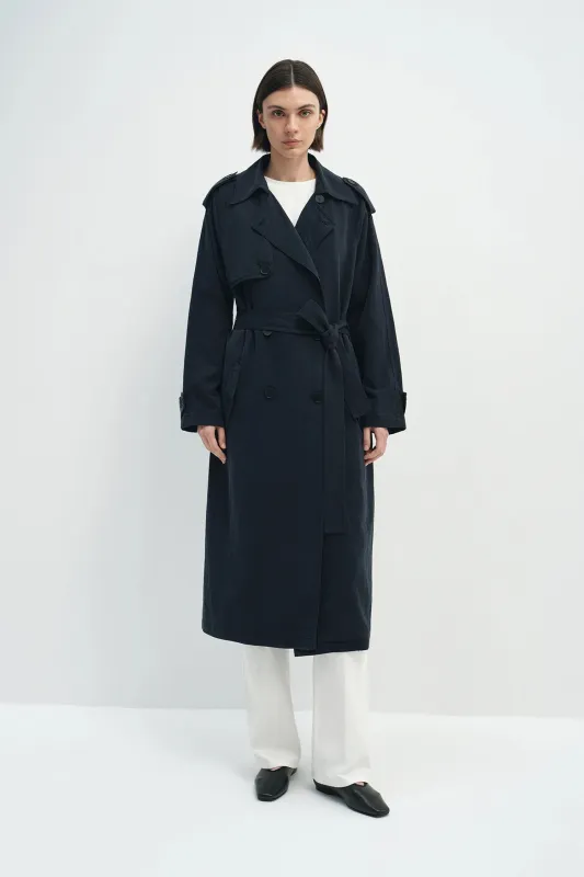 Elva Belted Trench Coat made by Rue Sophie