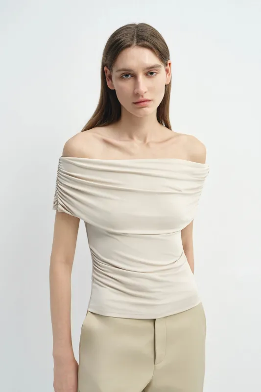 Sol Draped Off Shoulder Top sold by Rue Sophie