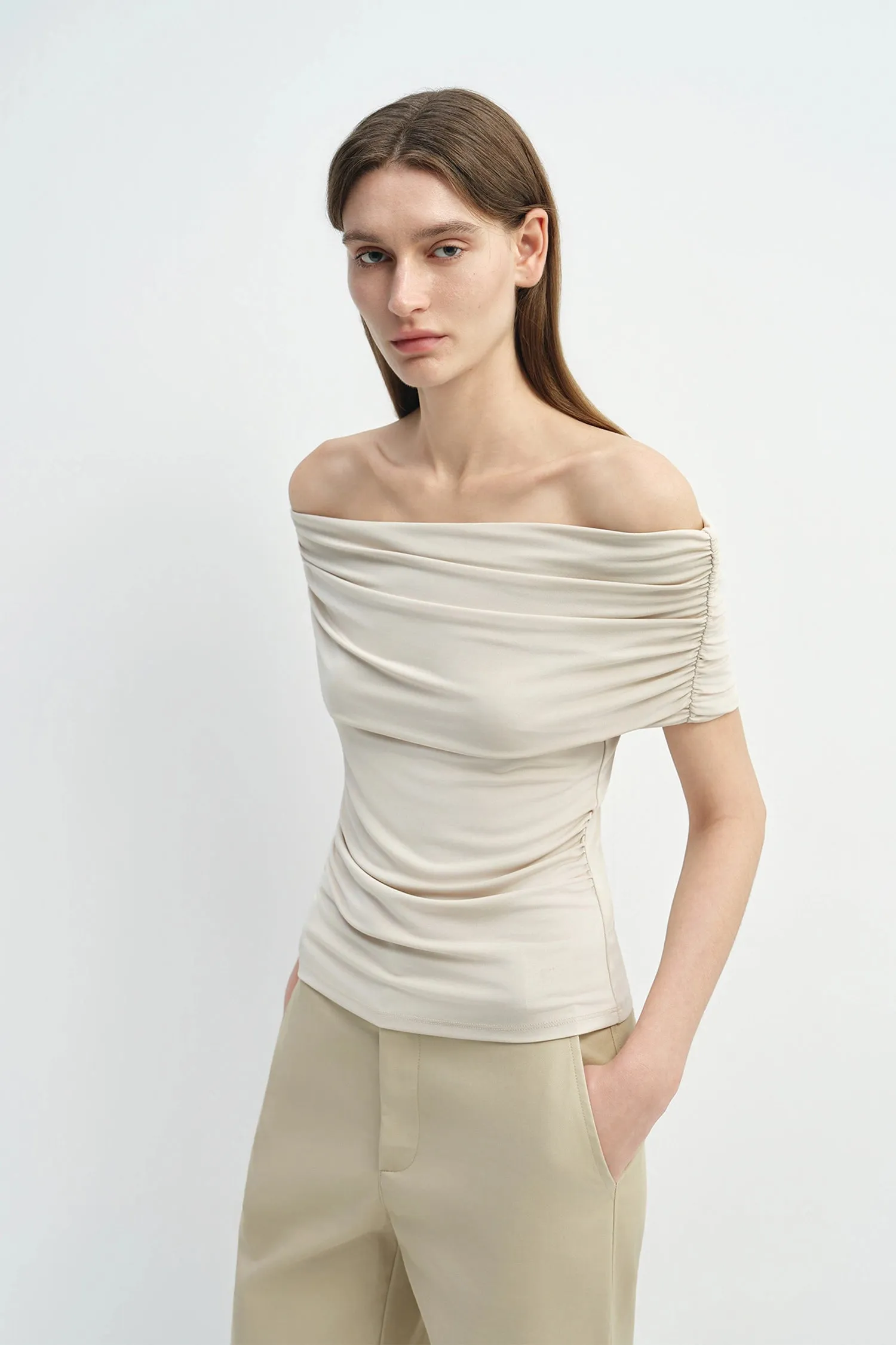 Sol Draped Off Shoulder Top sold by Rue Sophie product image thumbnail 3