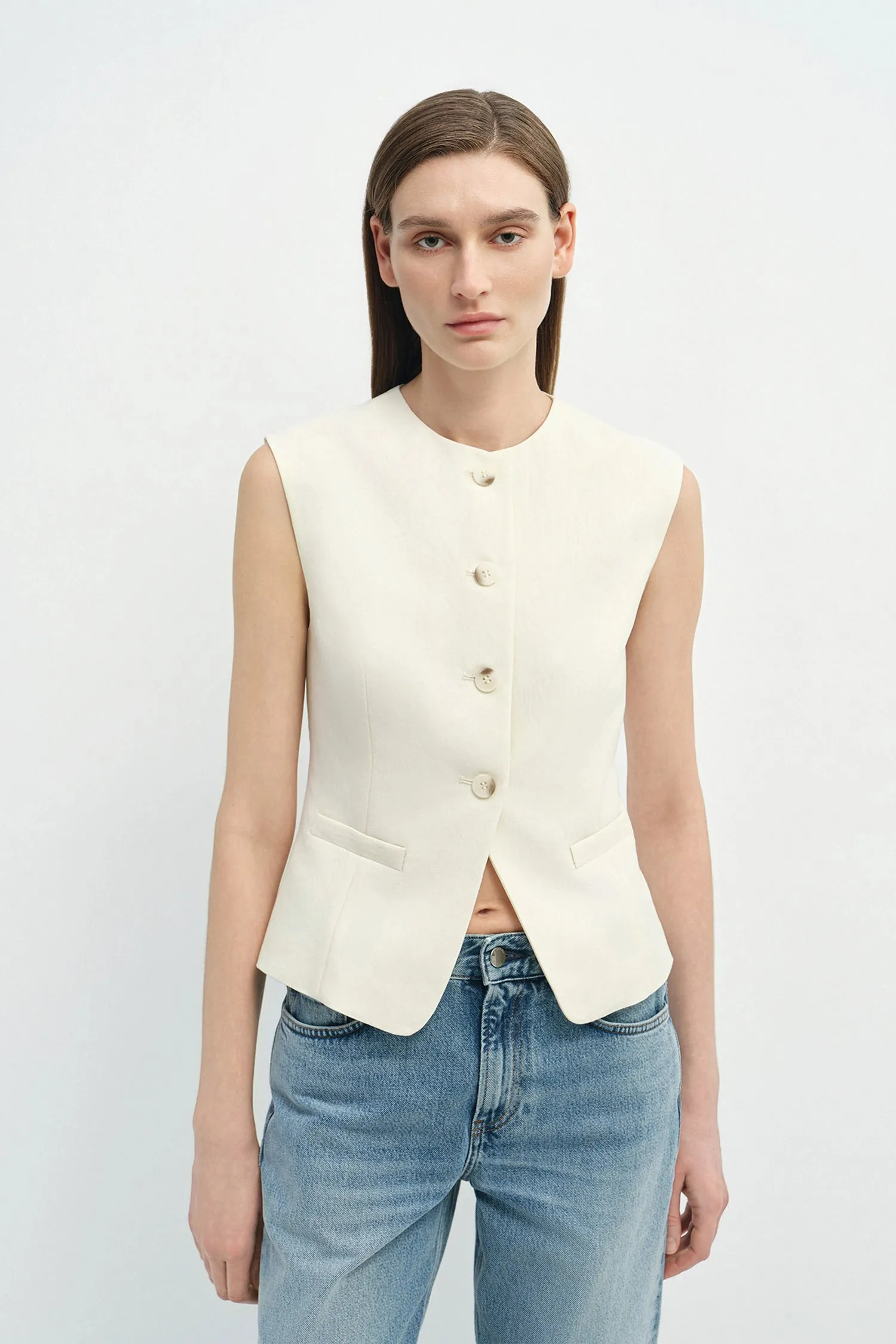 Elira Button Front Vest sold by Rue Sophie product image thumbnail 3