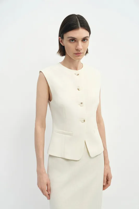 Elira Button Front Vest made by Rue Sophie