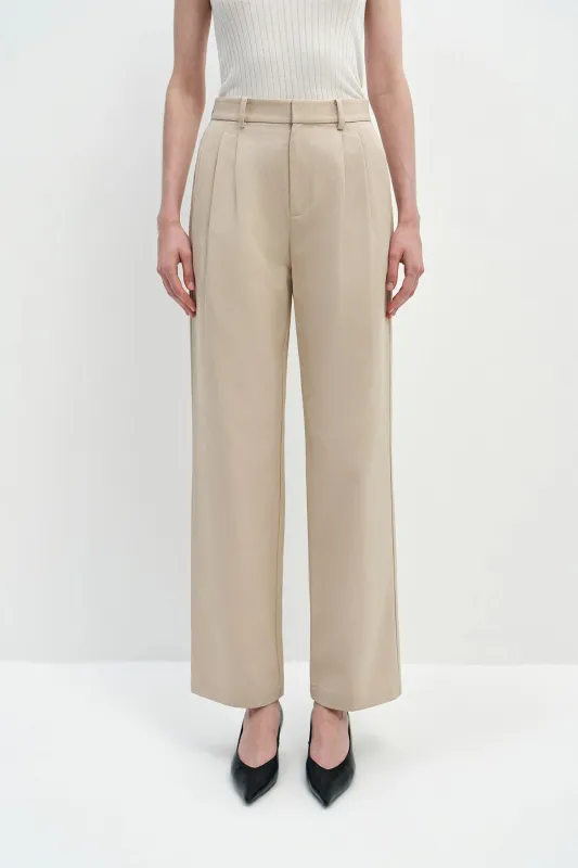 Elowen Pleat Front Twill Pant made by Rue Sophie