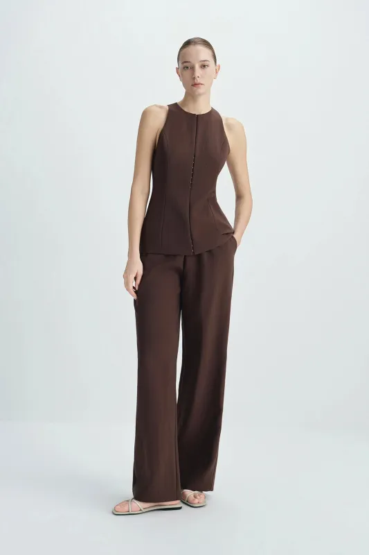 Lustrelle Hook & Eye Detailed Front Top made by Rue Sophie