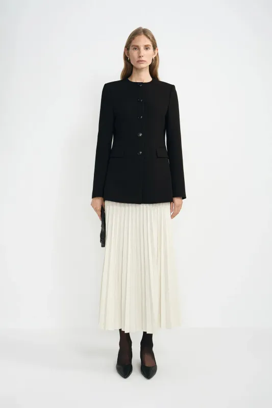 Delphia Collarless Jacket made by Rue Sophie