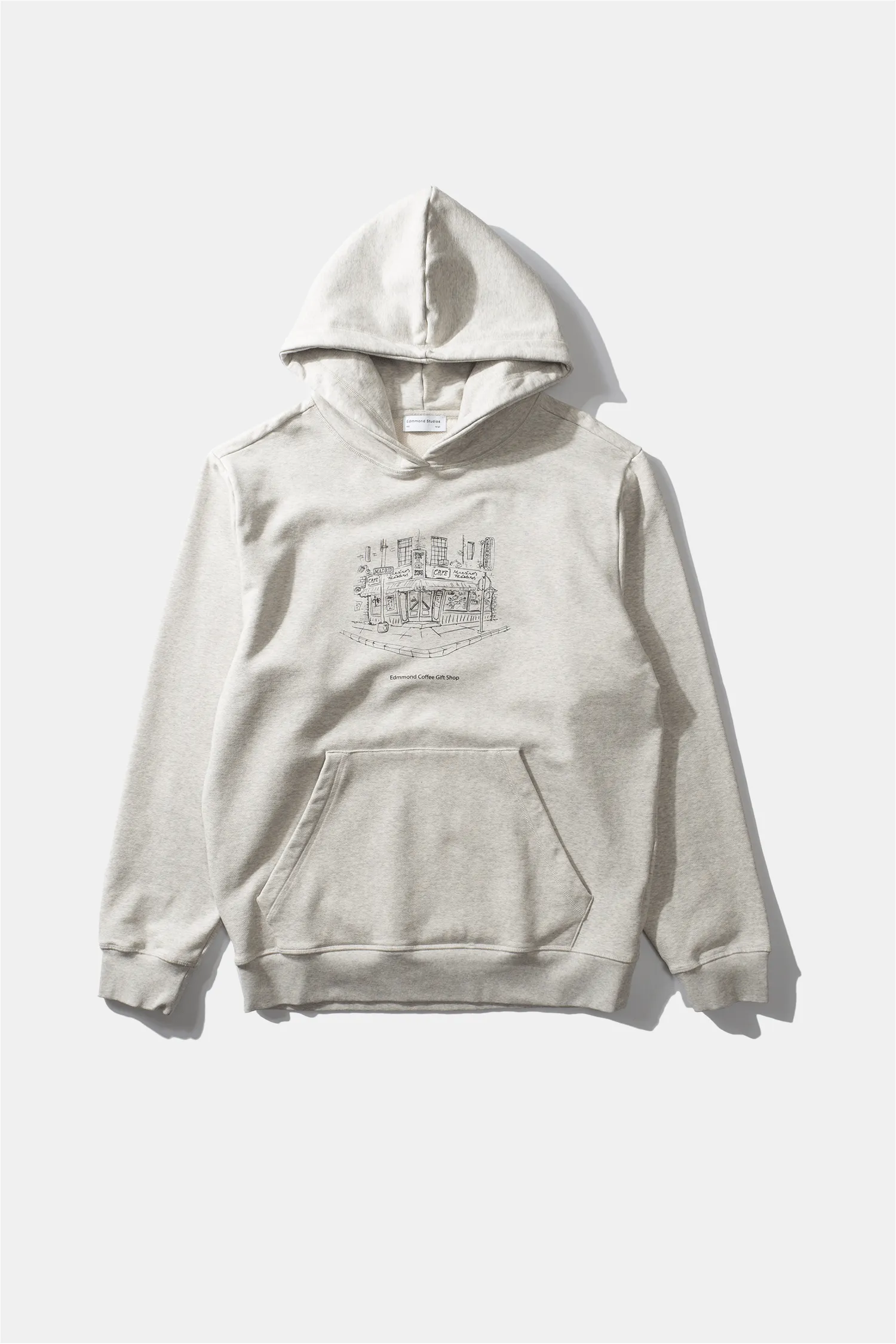 EDMMOND COFFEE GIFT SHOP HOODIE LIGHT GREY MELANGE sold by Edmmond Studios