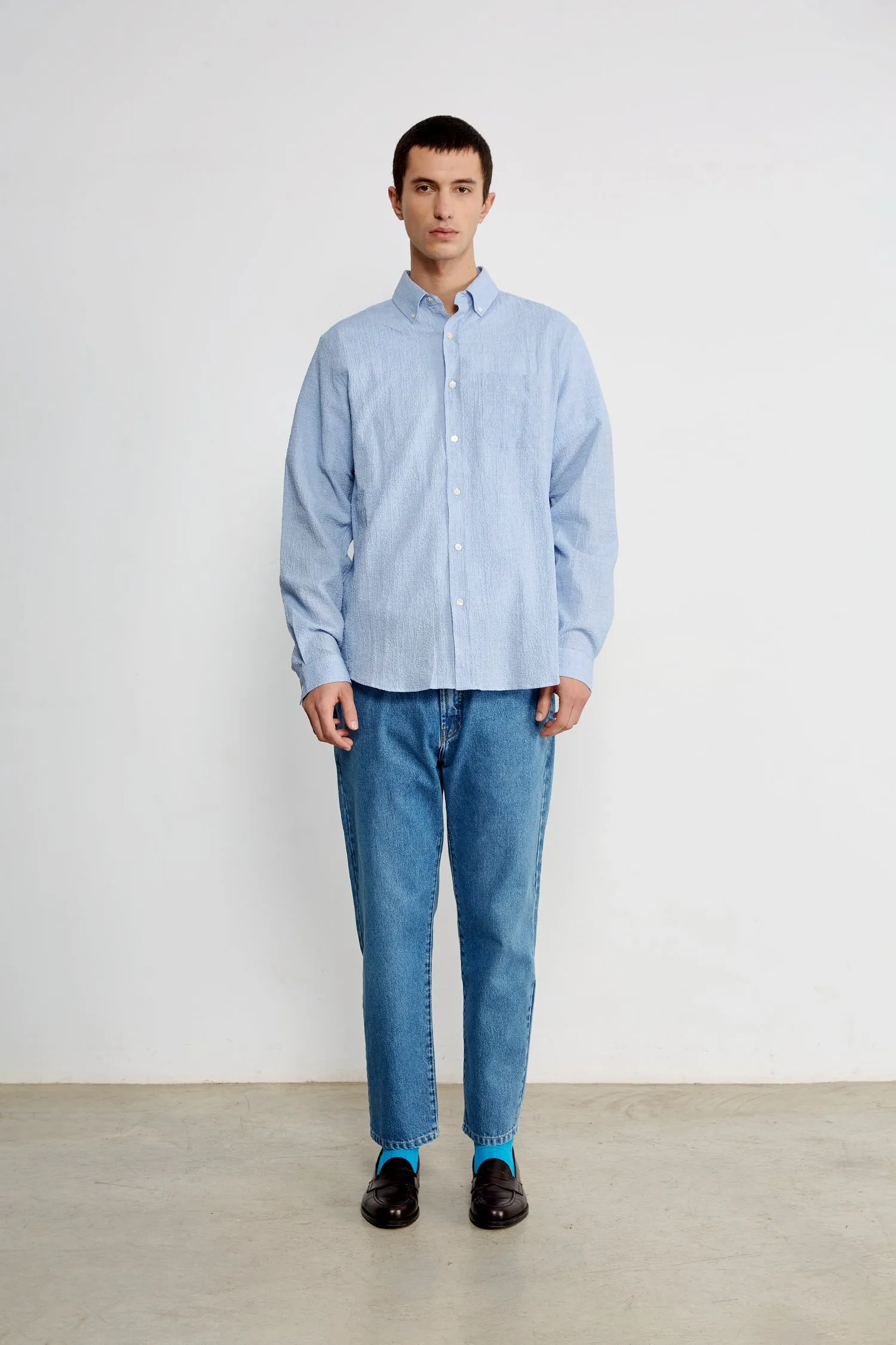 SEERSUCKER SHIRT LIGHT BLUE sold by Edmmond Studios product image thumbnail 4