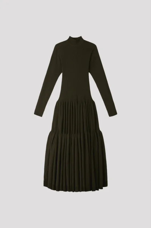 CASHMERE SILK CASCADES MOCKNECK LONG SLEEVE DRESS made by CFCL Womens