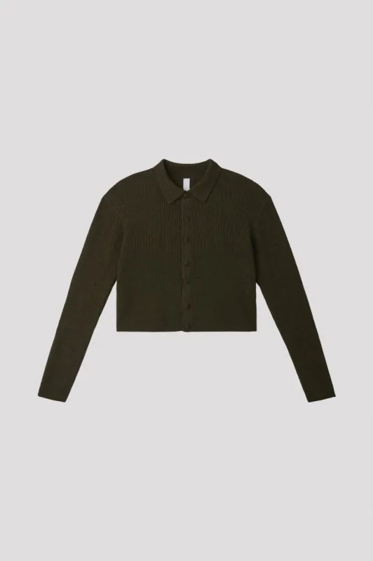 CASHMERE SILK CROPPED SHIRT CARDIGAN sold by CFCL Womens