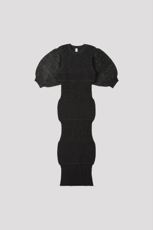 FLUTED GLITTER SHORT PUFF SLEEVE DRESS sold by CFCL Womens