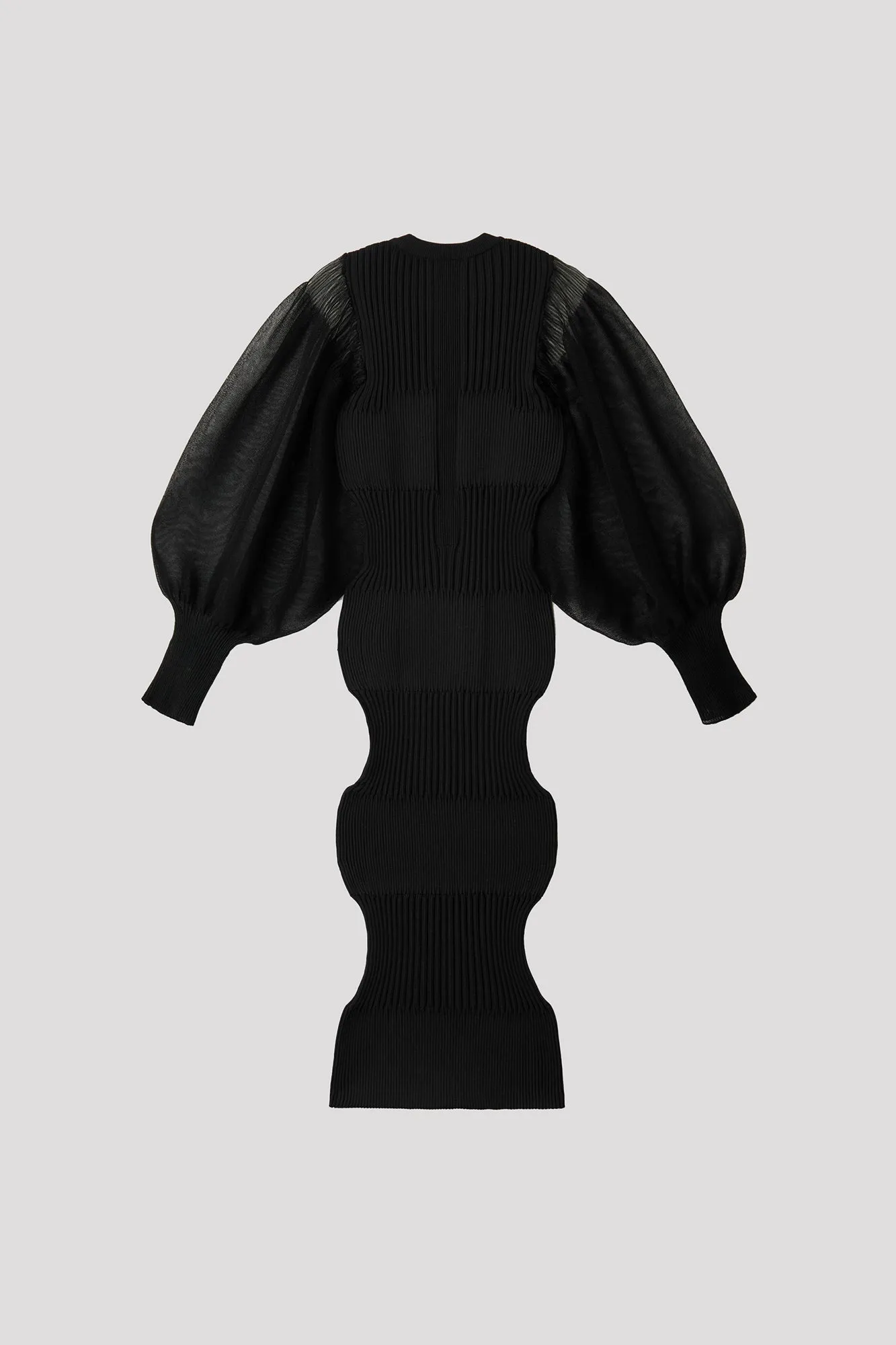 FLUTED LUCENT GLITTER LONG PUFF SLEEVE DRESS sold by CFCL Womens product image thumbnail 2