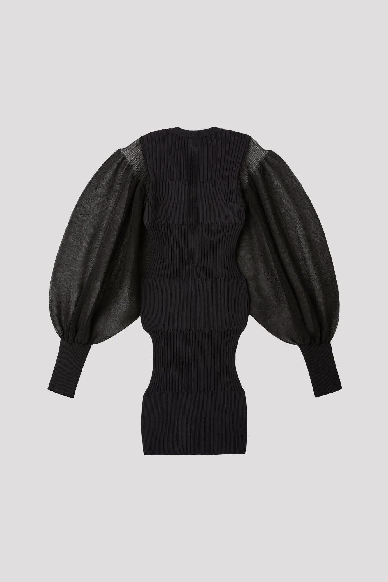 FLUTED LUCENT GLITTER LONG PUFF SLEEVE MINI DRESS sold by CFCL Womens product image thumbnail 3