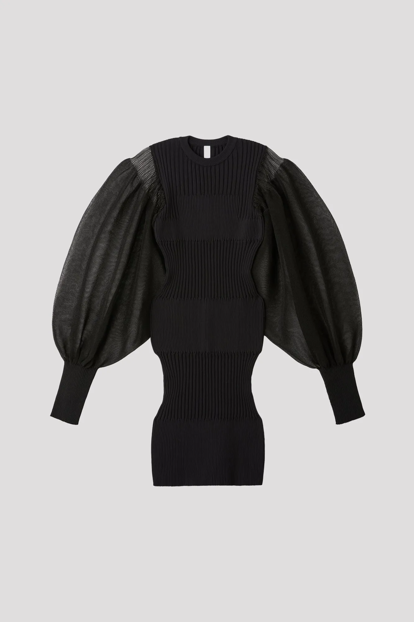 FLUTED LUCENT GLITTER LONG PUFF SLEEVE MINI DRESS sold by CFCL Womens product image thumbnail 2